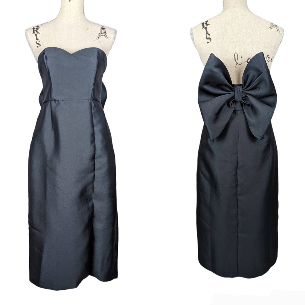 Hutch Strapless Cocktail Dress with Back Bow Black Size 8